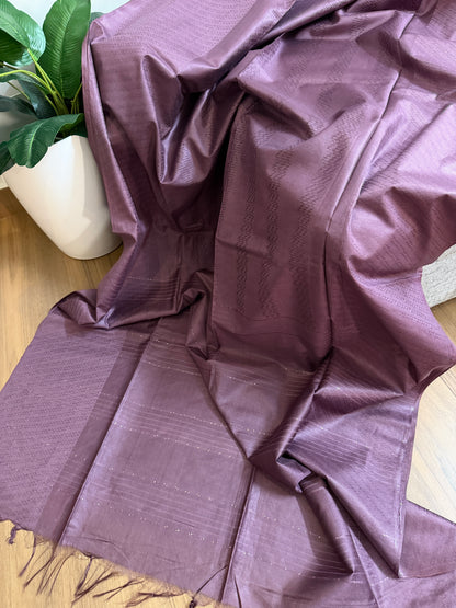 Semi munga silk saree  | Purple | W7