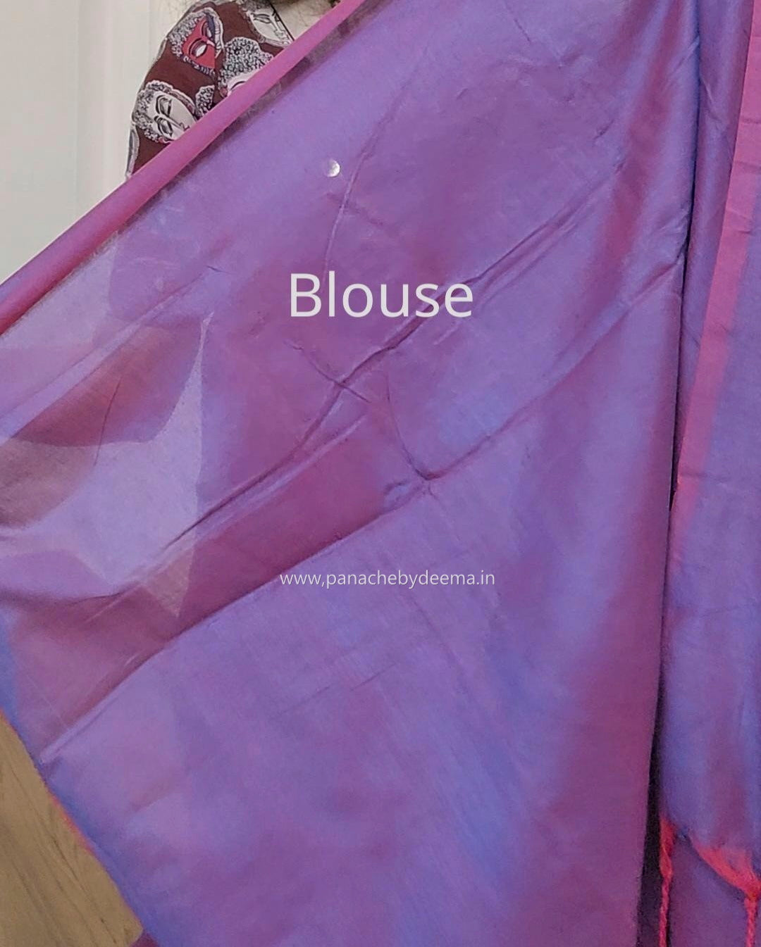 Mul cotton saree with sequins on body | Violet | K6