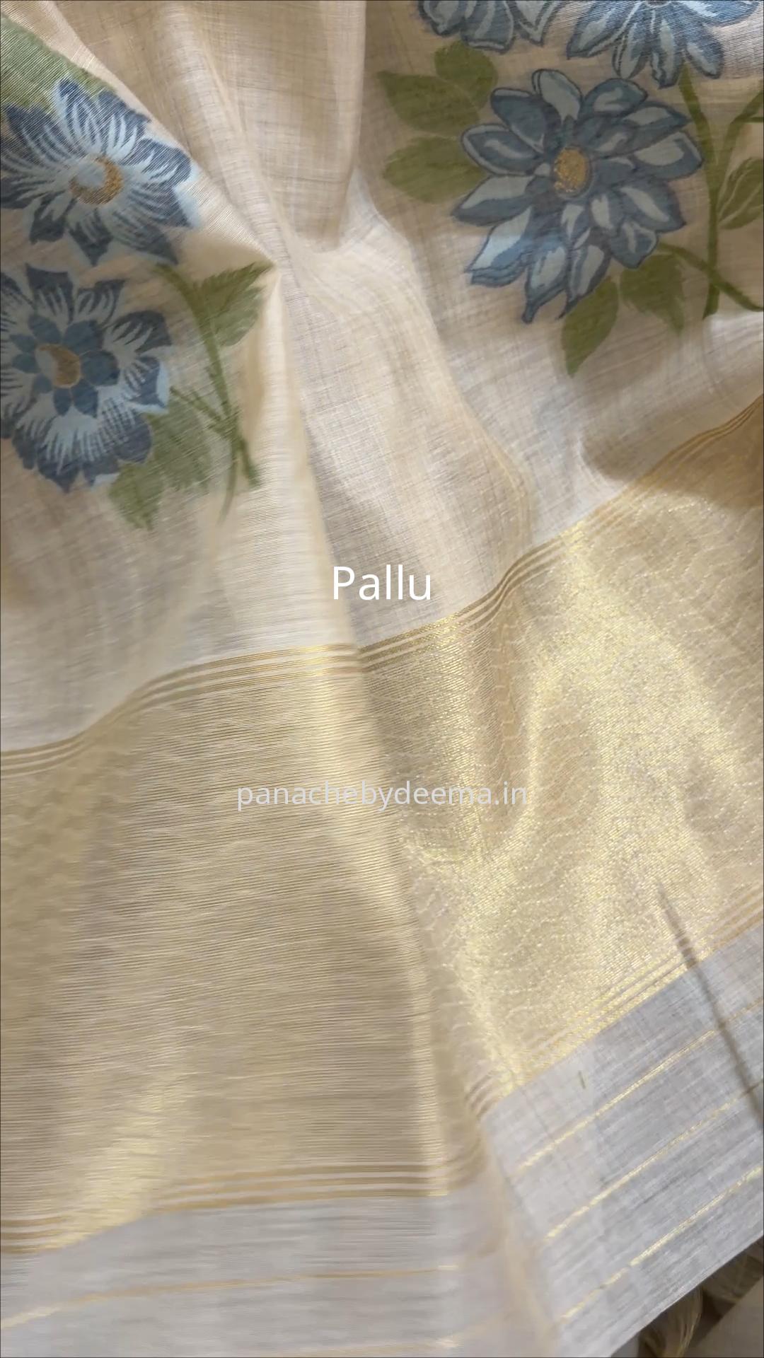 Semi  chanderi silk saree |J1
