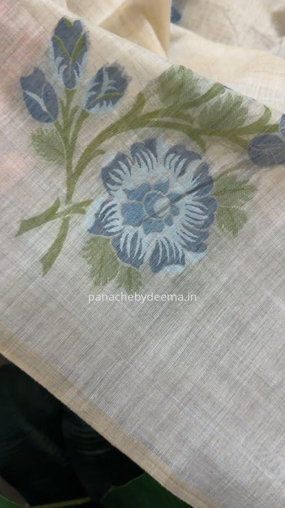 Semi  chanderi silk saree |J1