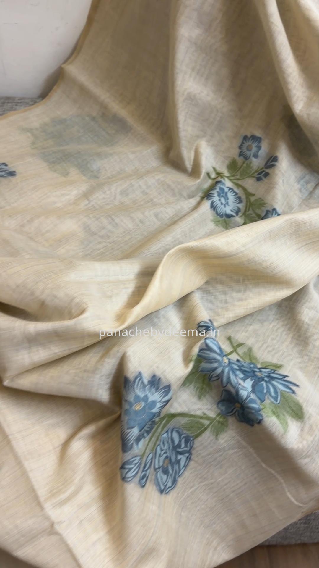 Semi  chanderi silk saree |J1