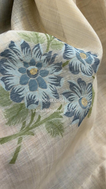 Semi  chanderi silk saree |J1