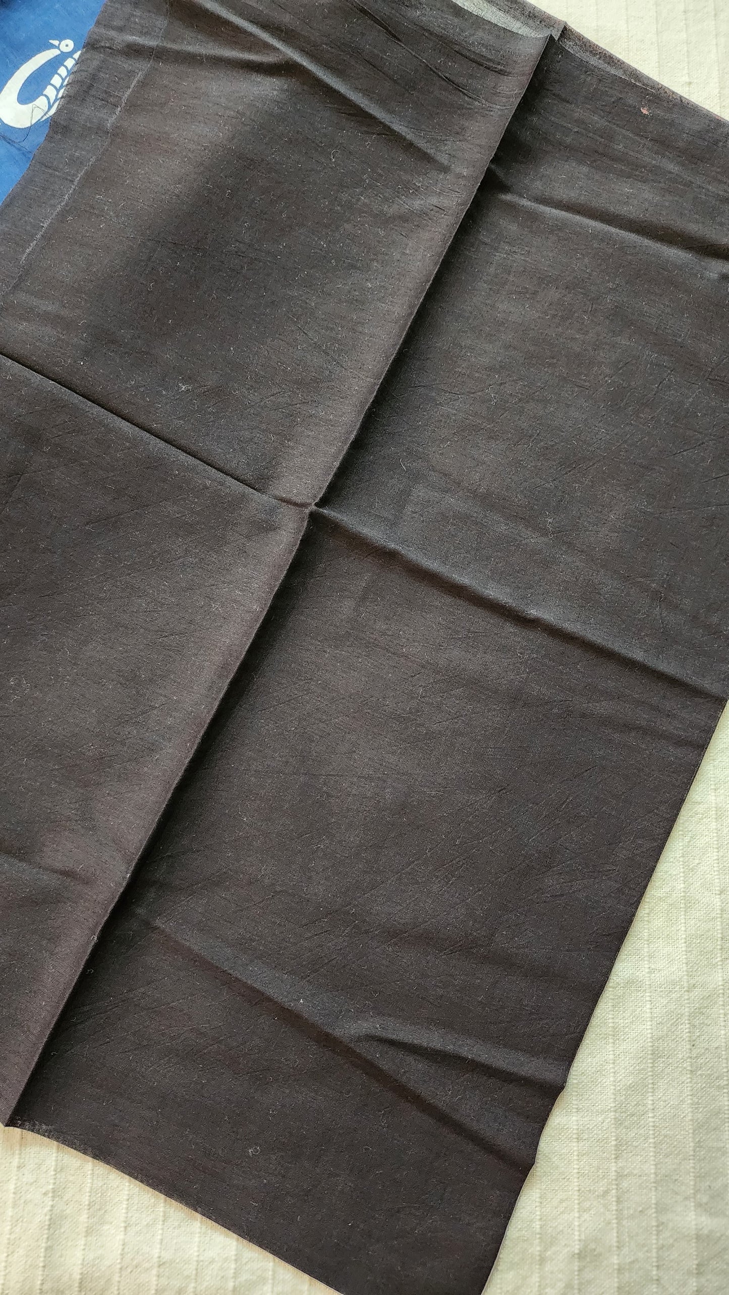 Pure Mulmul cotton saree|Indigo | PA111